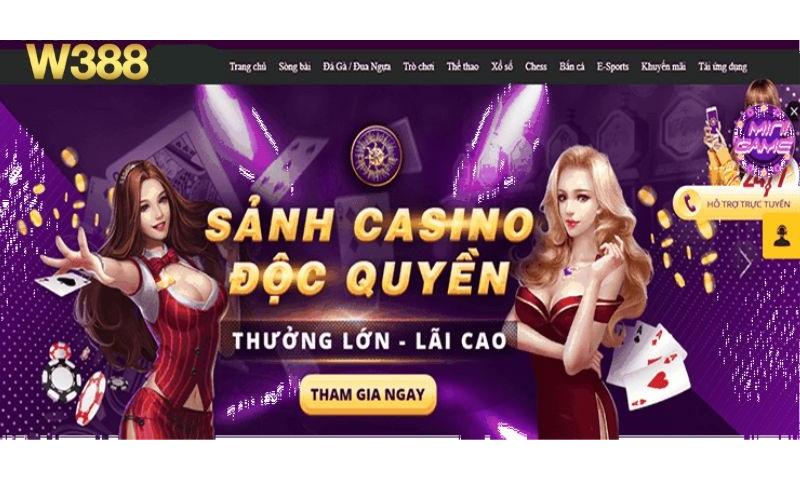 Game cá cược W388 đặc sắc.