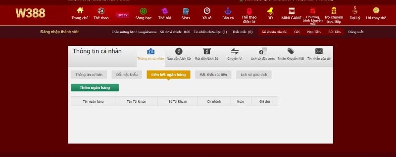Các bước rút tiền nhanh tại w388